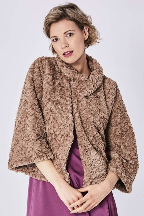 Mocha Faux Fur Teddy Jacket - Franklins