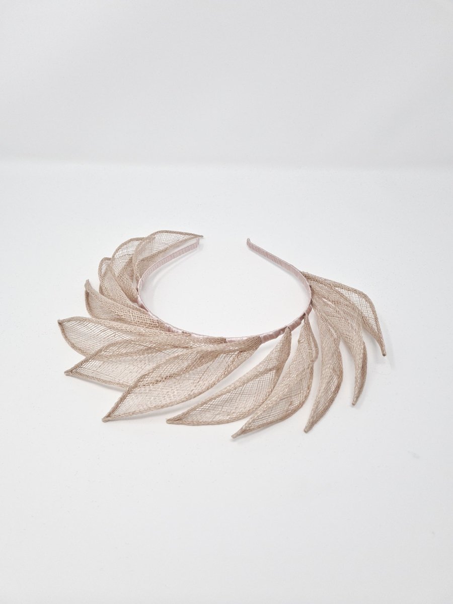 Rose Beige Petal Crown Hairband Fascinator - Franklins
