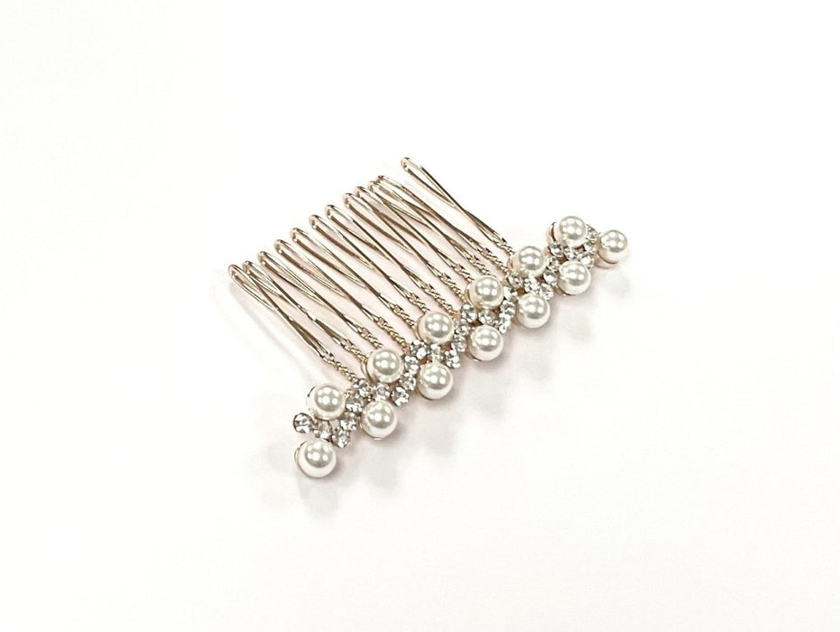 Rose Gold Pearl and Crystal Comb Clip - Franklins