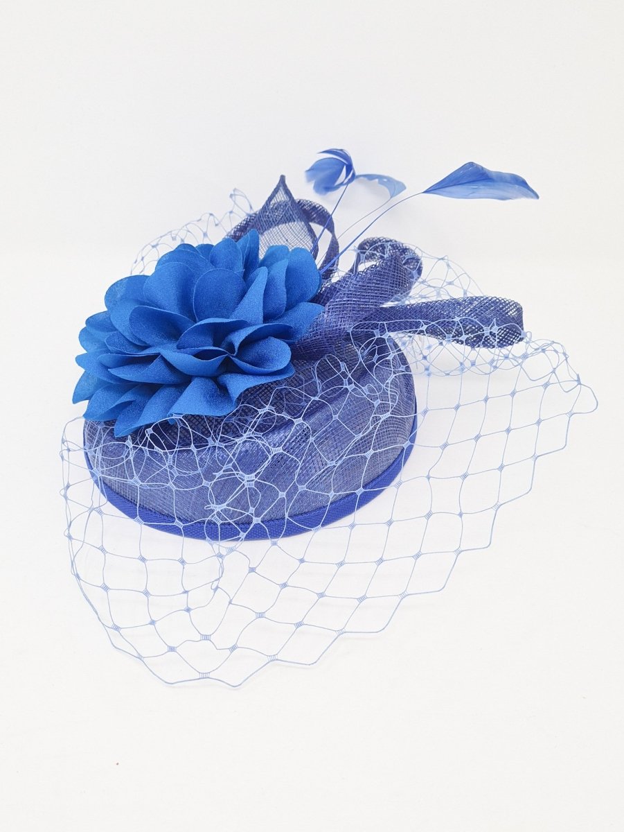 Royal Blue Pillbox Clip Fascinator - Franklins
