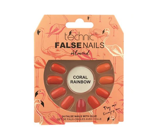 Technic False Nails Almond- Coral Rainbow - Franklins
