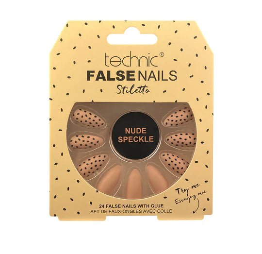 Technic False Nails Stiletto- Nude Speckle - Franklins