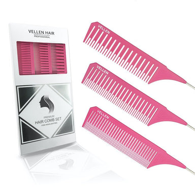 Vellen Hair Pemium Tail Comb Set Pink Trio - Franklins
