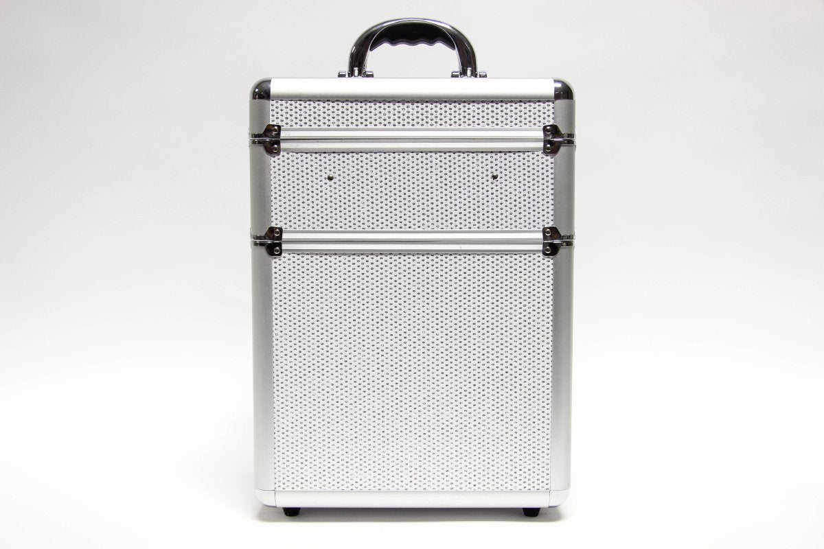 White Glitter Makeup / Hairdressing Case with trolley - TC3148R - Franklins