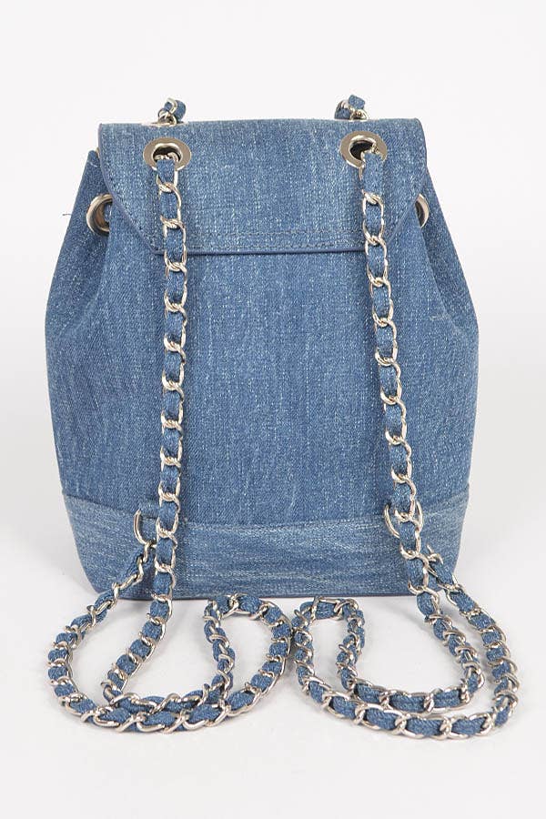 Denim Bucket Style Back Pack