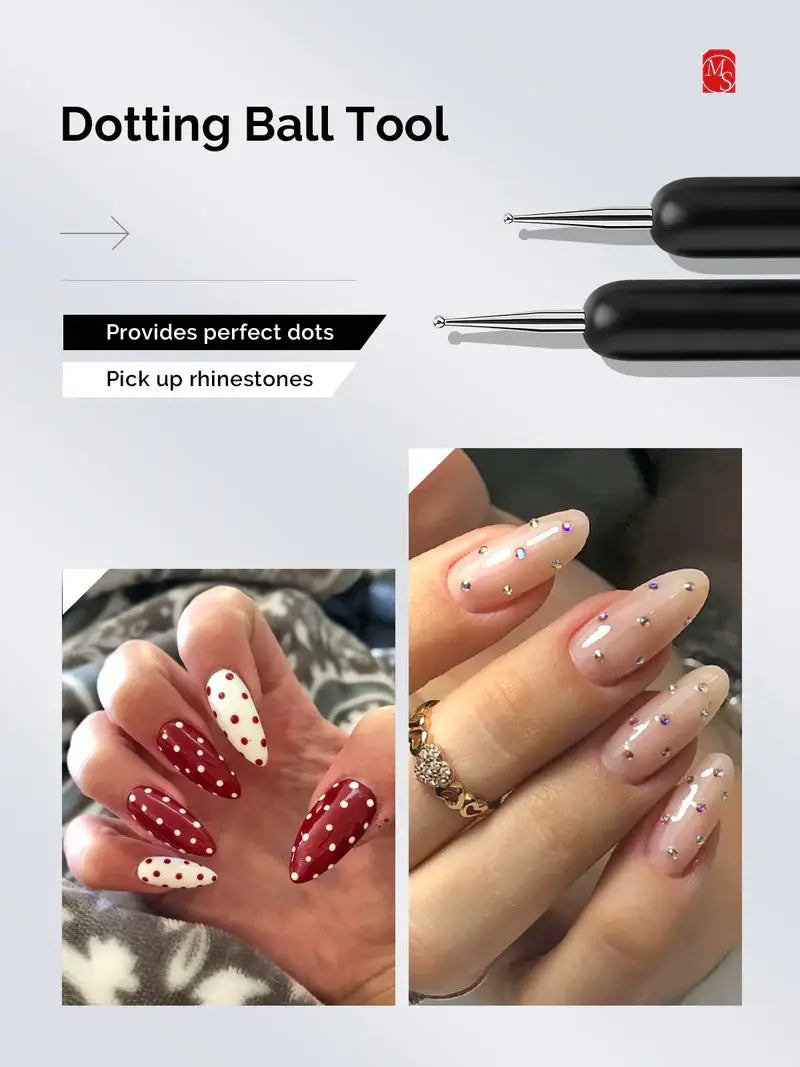 MelodySusie Nail Art Brushes Set 6pcs - Black