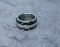 Black Diamante Crystal Spinning Ring