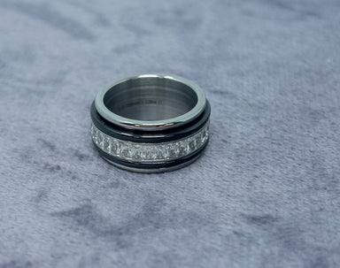 Black Diamante Crystal Spinning Ring