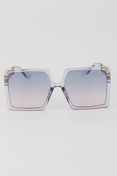 Greek Key Square Tinted Lens Sunglasses