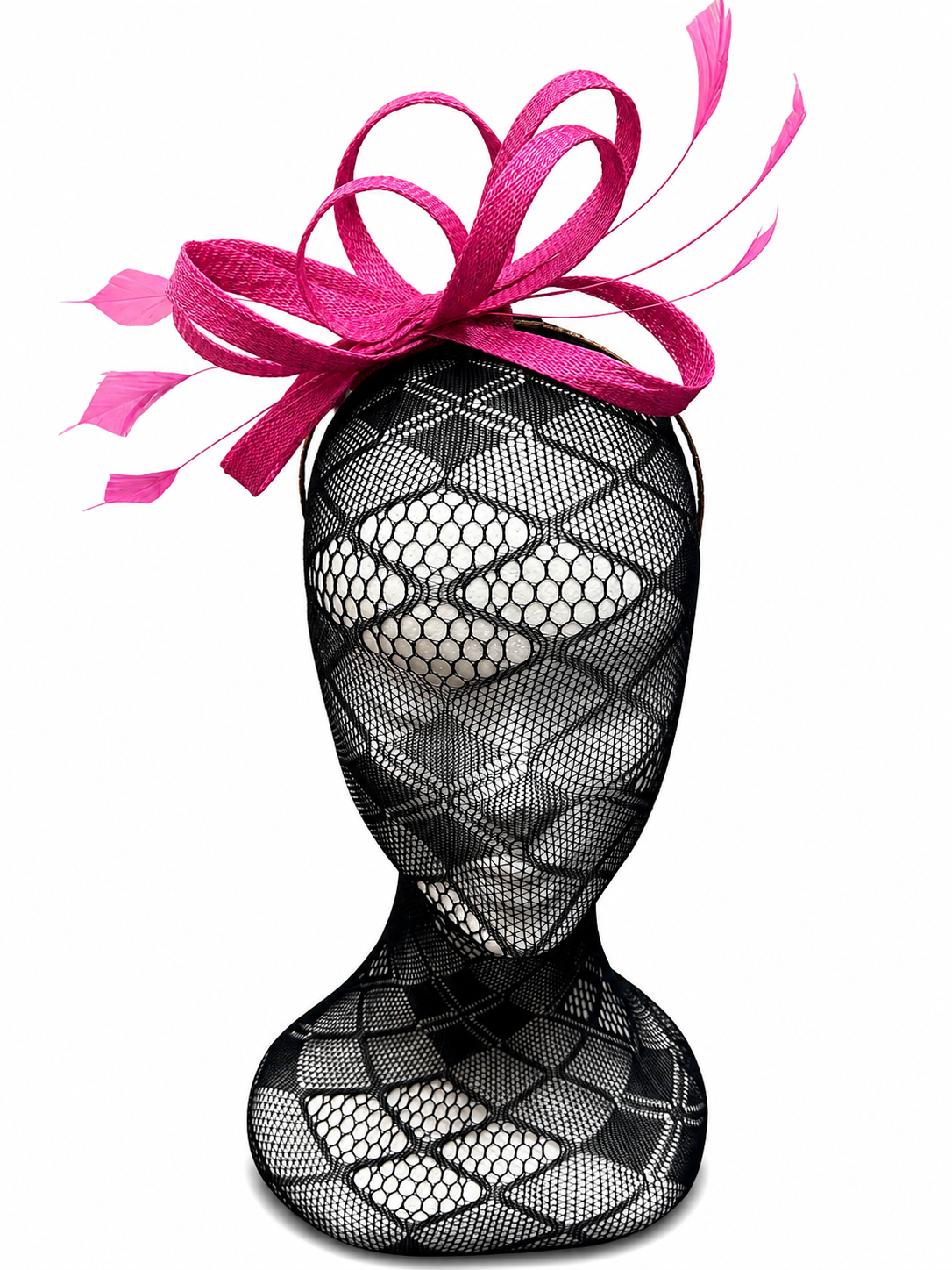 Calypso Pink Looped Feather Hairband Fascinator