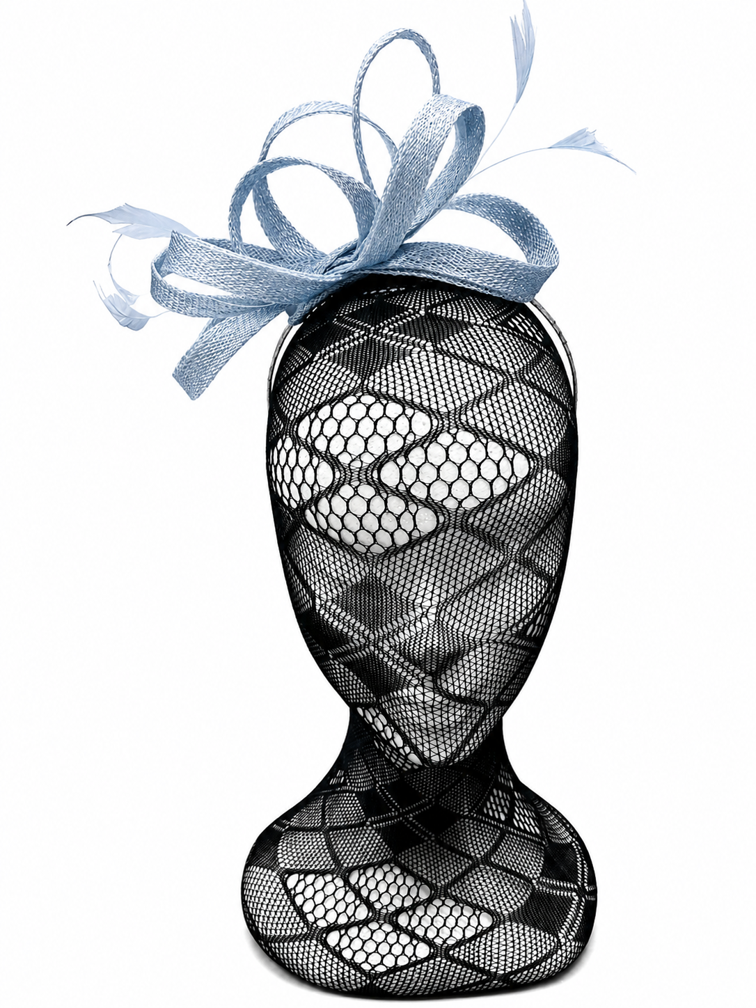Duckegg Blue Looped Feather Hairband Fascinator