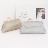 Silver Rhinestone Envelope Clutch Bag