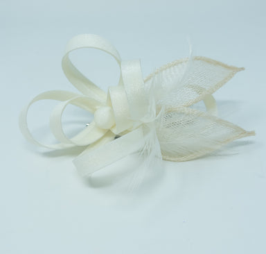 Ivory Feather Looped Hair Clip