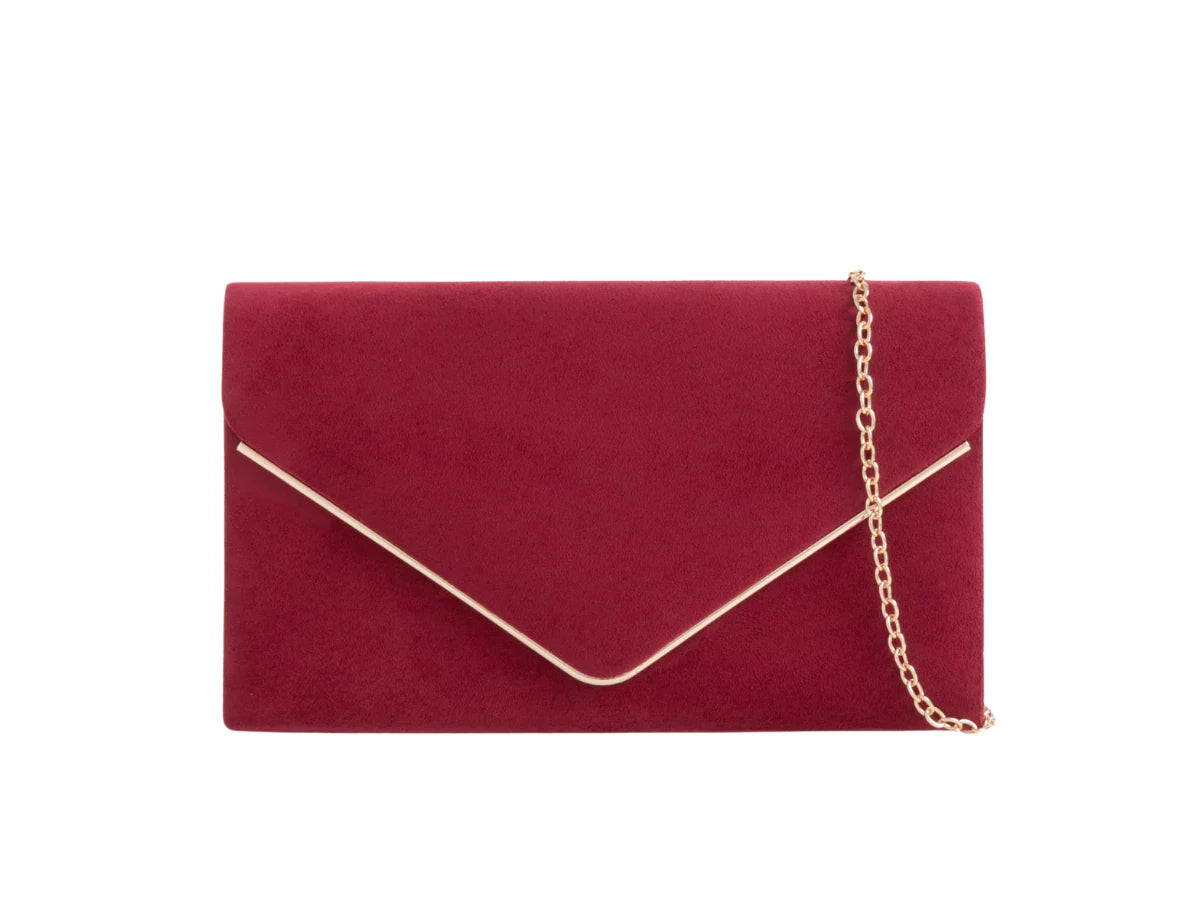 Burgundy & Gold Box Clutch Bag