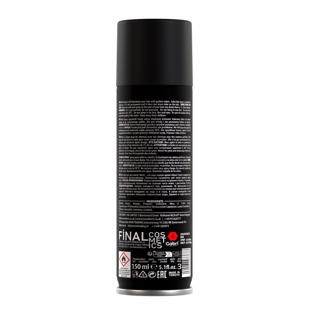 Gabri Professional Temporary Hair Colour Spray Red 150ml