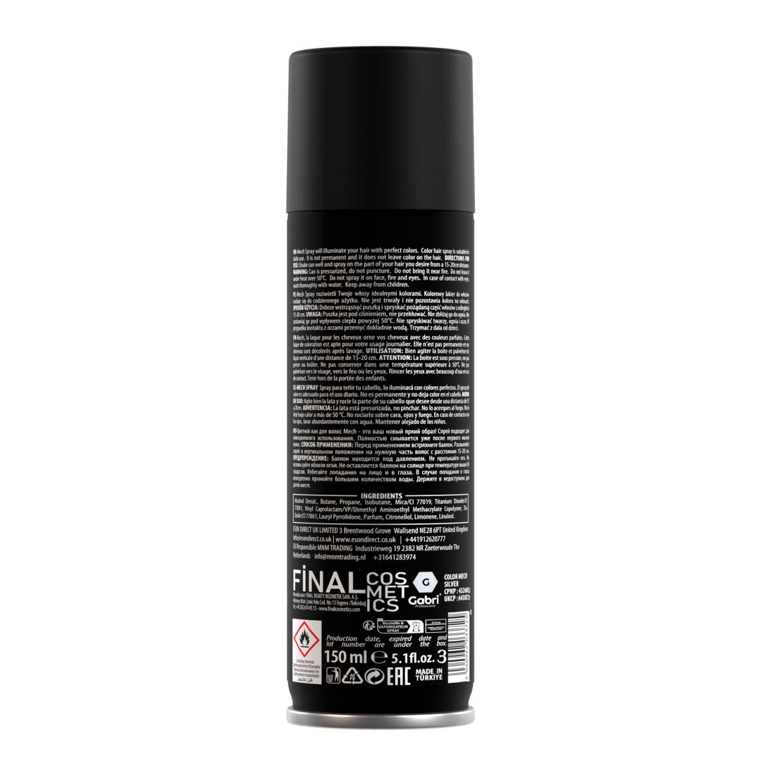 Gabri Professional Temporary Hair Colour Spray Silver 150ml
