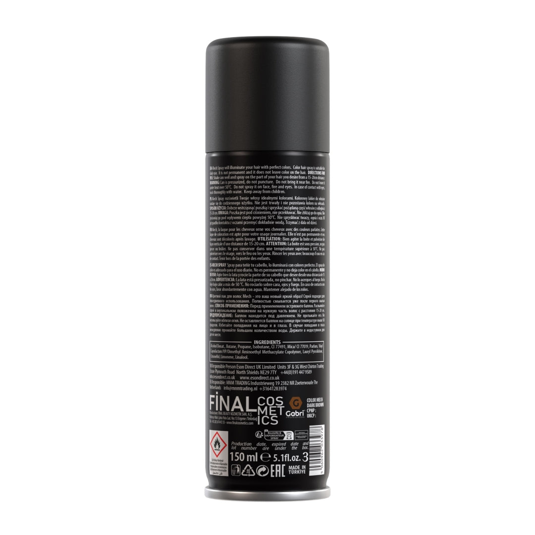 Gabri Professional Temporary Hair Colour Spray Dark Brown 150ml