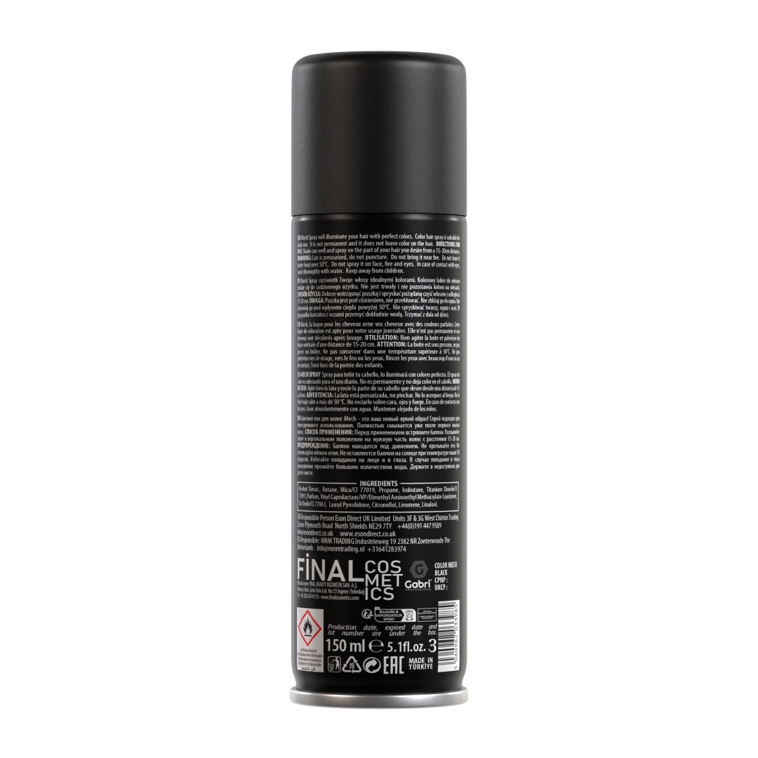 Gabri Professional Temporary Hair Colour Spray Black 150ml