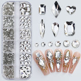 Clear Crystal Mixed Shape Gems 2400pcs For Nail Art
