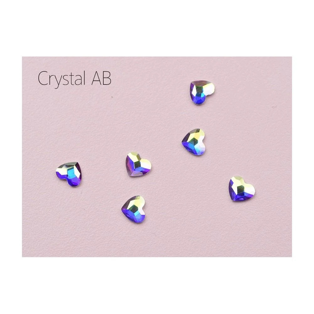Swarovski Nail Art AB Heart Crystals 4pcs