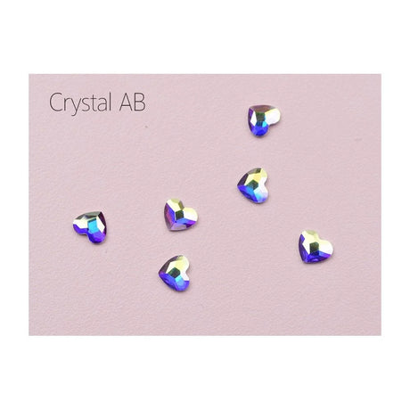 Swarovski Nail Art AB Heart Crystals 4pcs