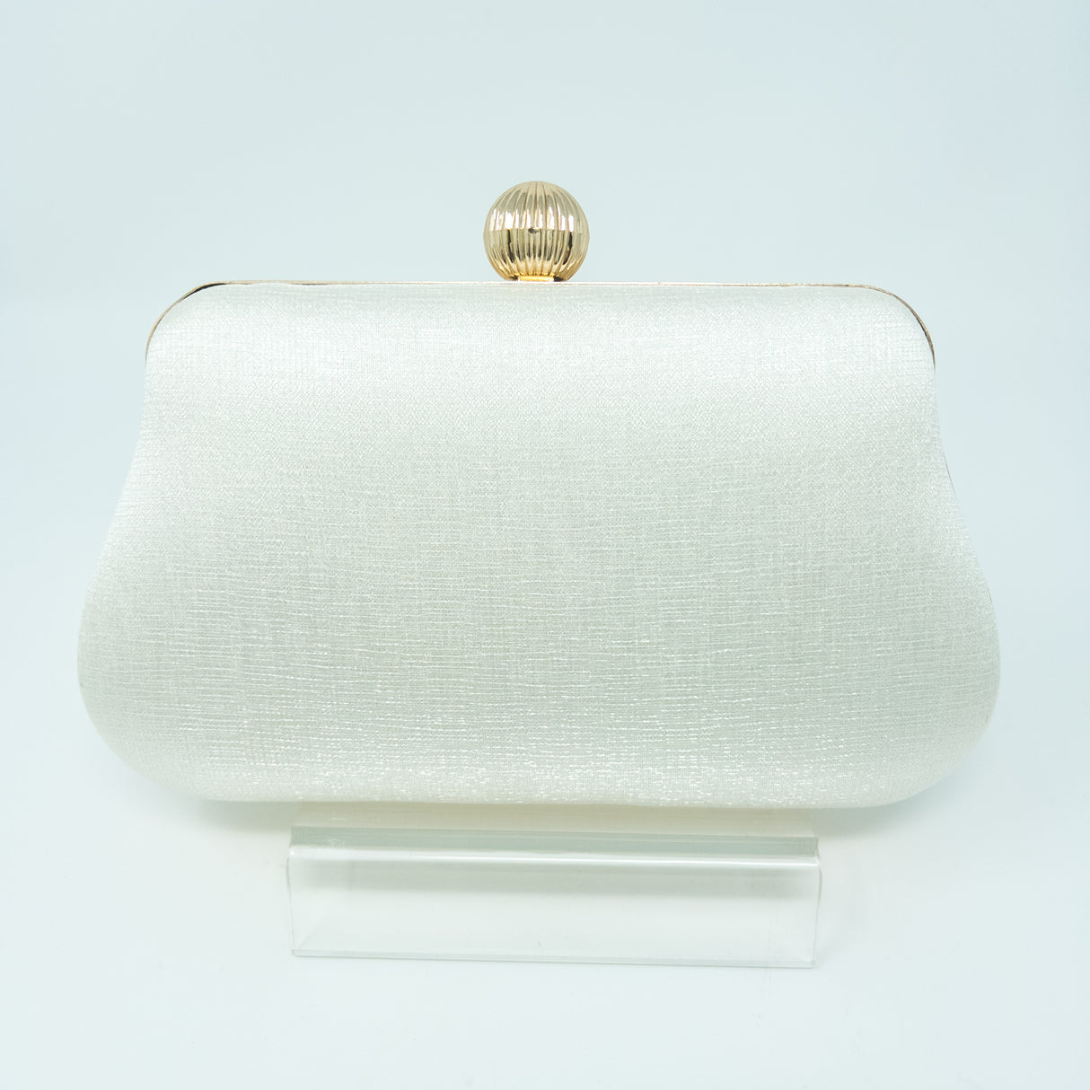 Beige Shimmer Clutch Bag