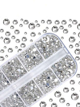 Clear Crystal Rhinestone Gems Mixed Size 2400pcs For Nail Art
