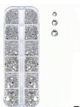 Clear Crystal Rhinestone Gems Mixed Size 2400pcs For Nail Art