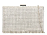 Silver Diamante Embellished Clutch Bag