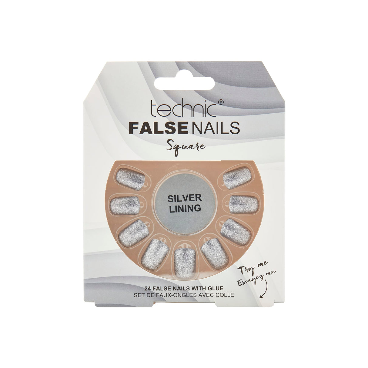 Technic False Nails Square Silver Lining