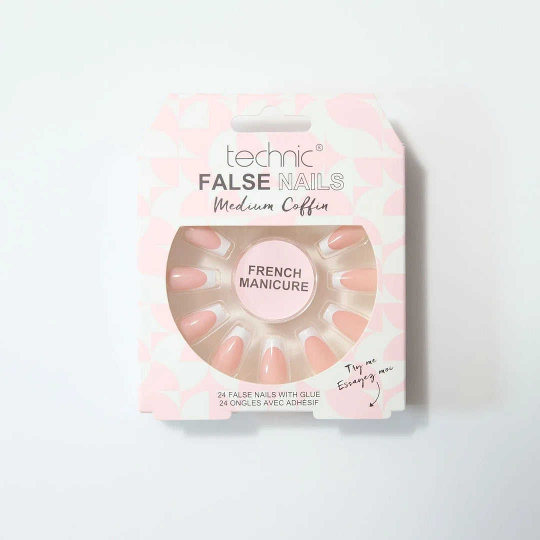Technic False Nails Medium Coffin French Manicure Tip