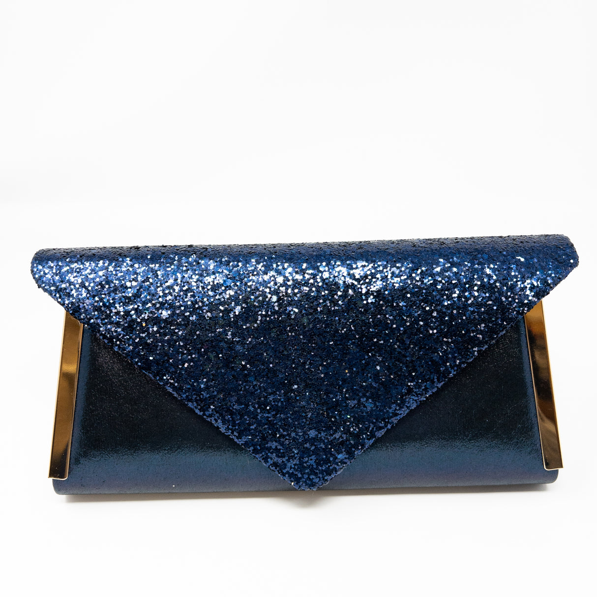 Navy Glitter Evening Clutch Bag