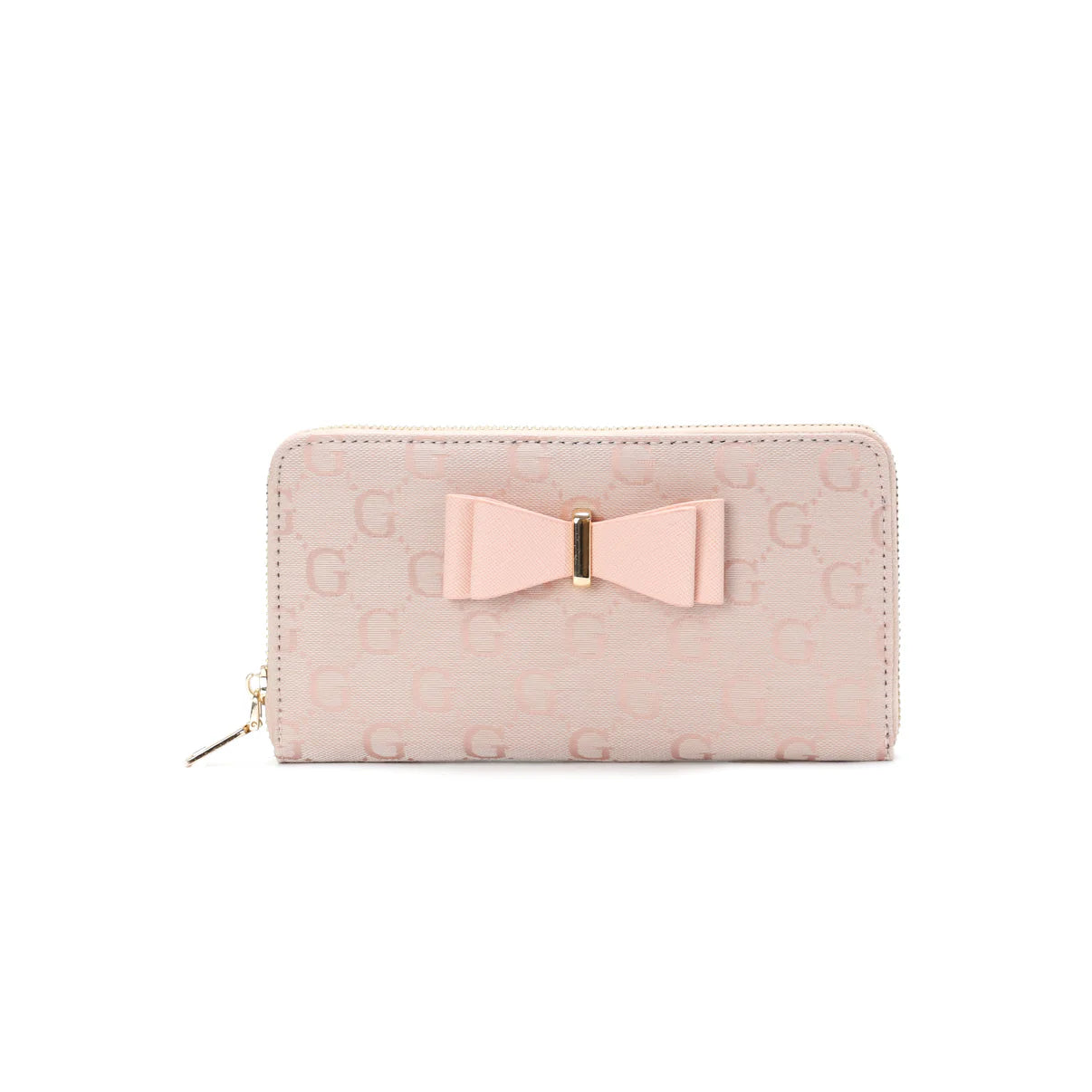 Blush Pink 'G' Zip Around Wallet Purse