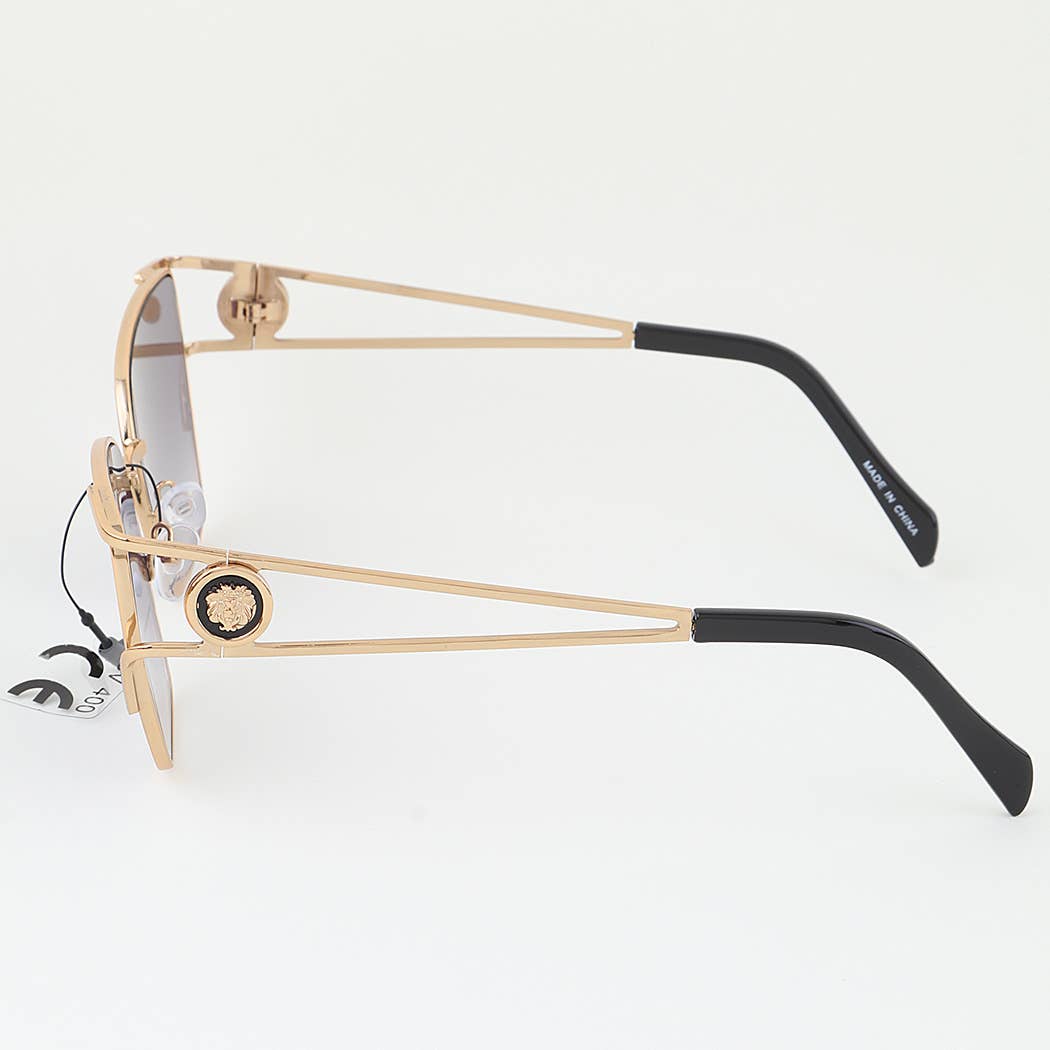 Lion Emblem Gradient Tinted Lens Sunglasses