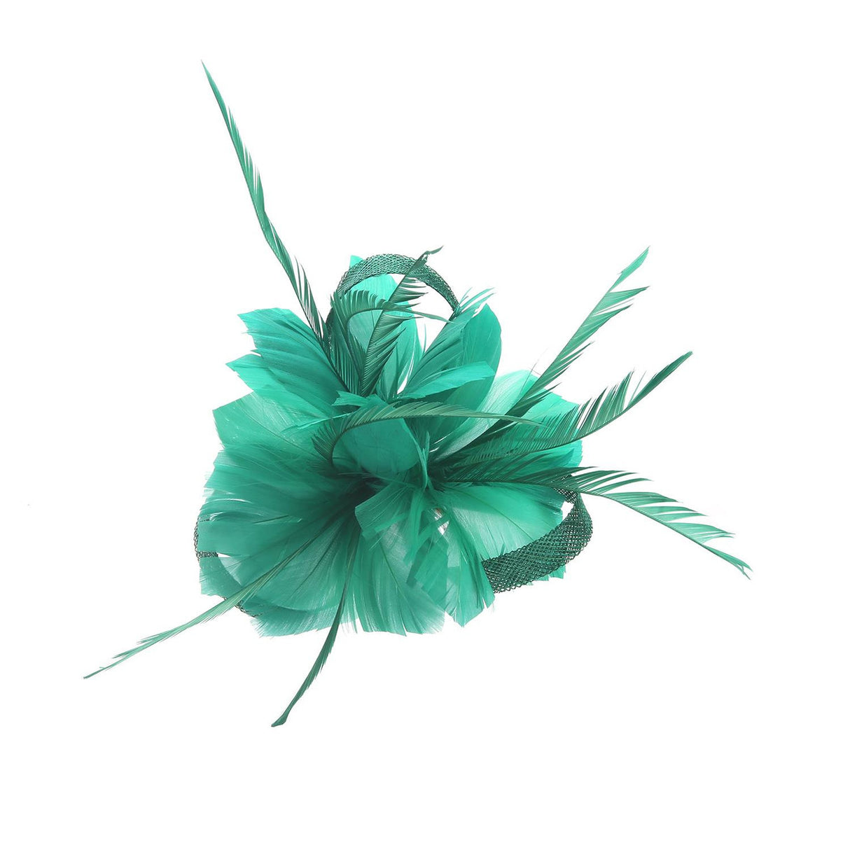 Emerald Green Feather Slide Hair Clip