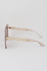 Greek Key Square Tinted Lens Sunglasses