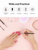 MelodySusie Nail Art Brushes Set 6pcs - Black