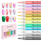 MelodySusie Nail Art Pens Set 12 Colours 0.7mm Tip