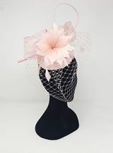 Metallic Oyster Veil Net Looped Hairband Fascinator