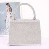 Silver Crystal Rhinestone Adorned Handbag