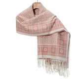 Blush Pink & Cream G Printed Pashmina Scarf