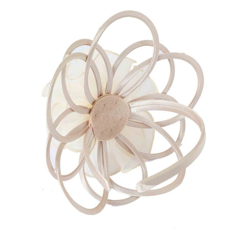 Beige Satin & Pearl Looped Fascinator