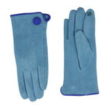 Zelly Blue Button Soft Feel Gloves