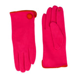 Zelly Pink Fuchsia Button Soft Feel Gloves