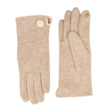 Zelly Taupe Button Soft Feel Gloves