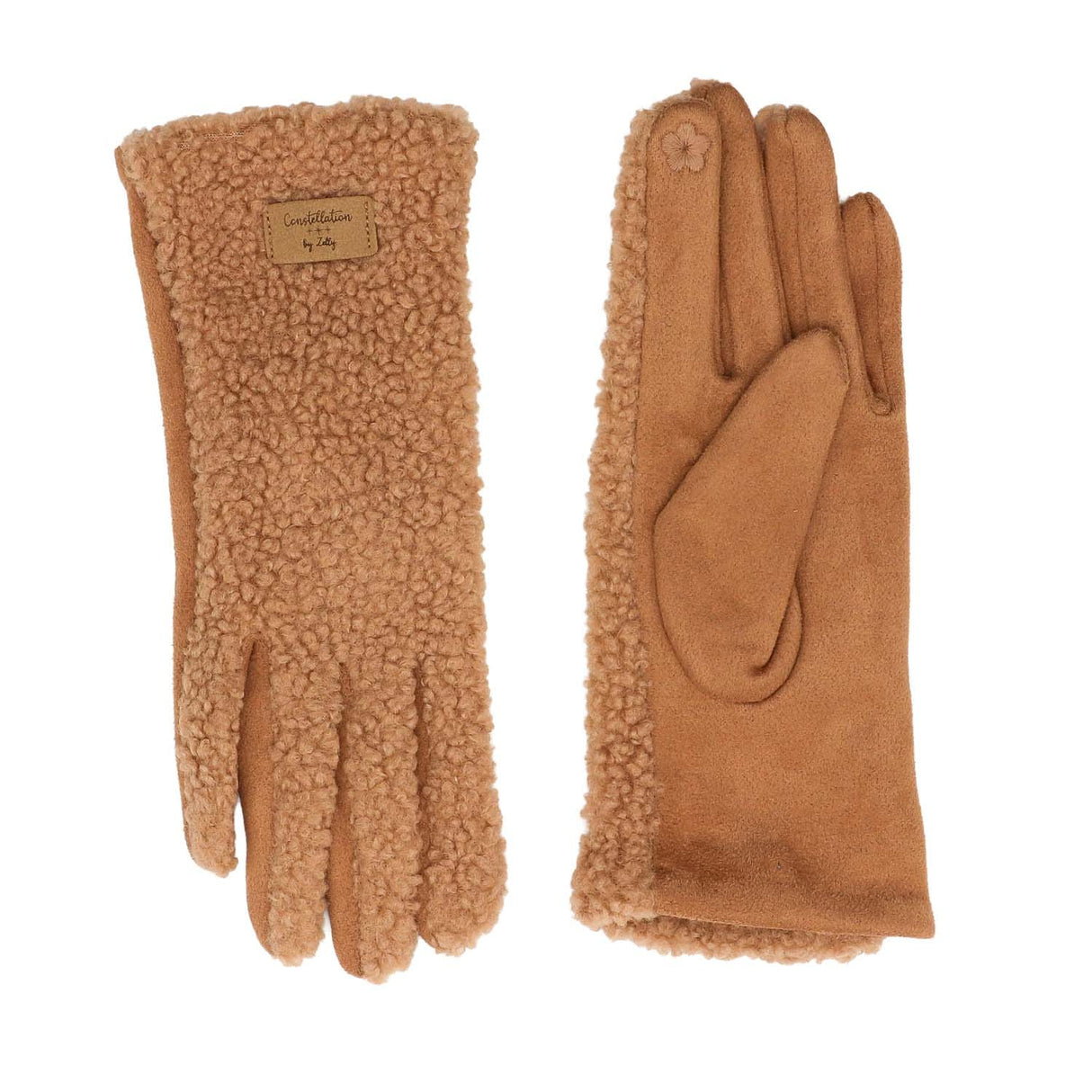 Zelly Teddy Style Gloves Taupe