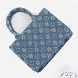 Mini Blue Denim Designer Inspired Tote Bag