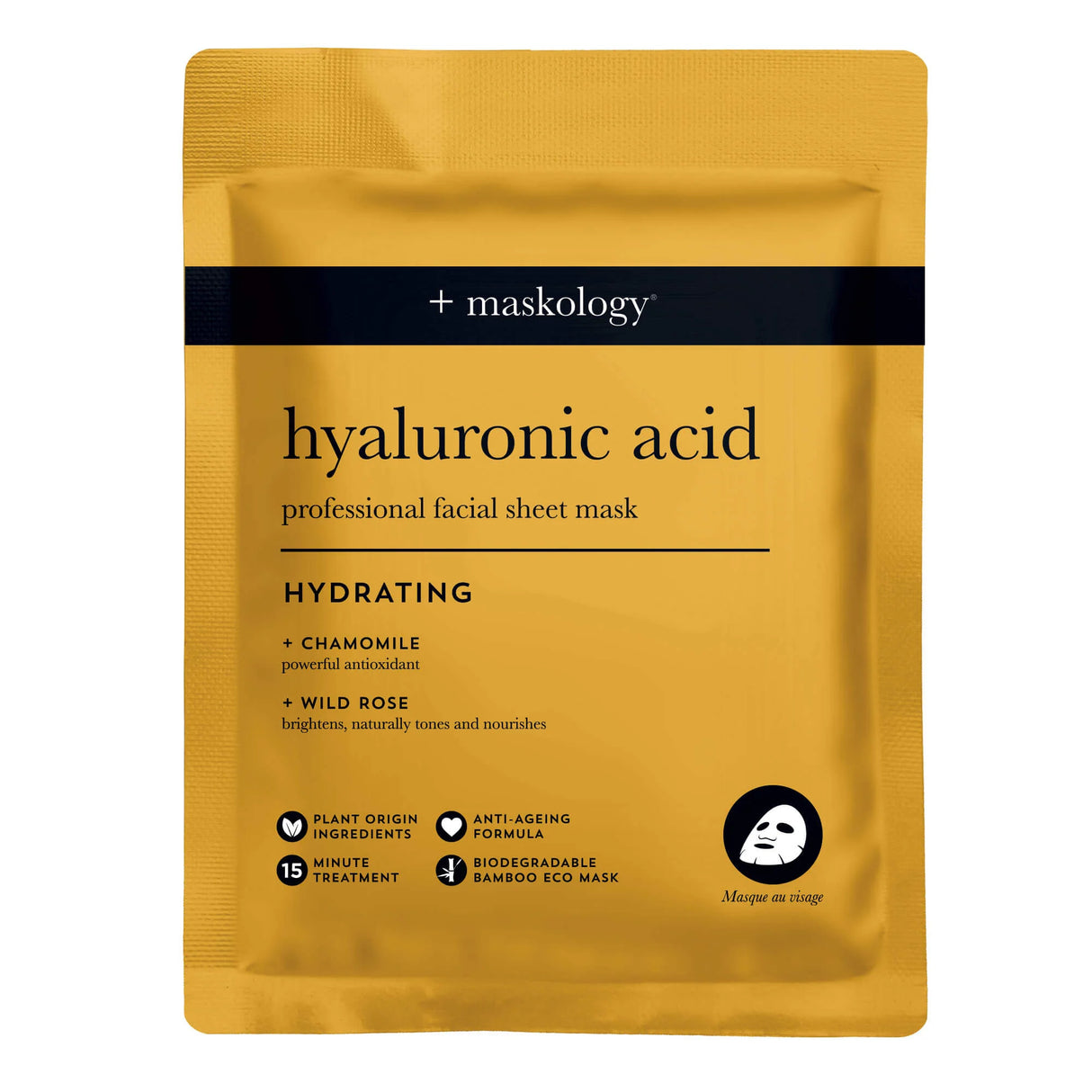 +maskology Hyaluronic Acid professional Facial Sheet Mask