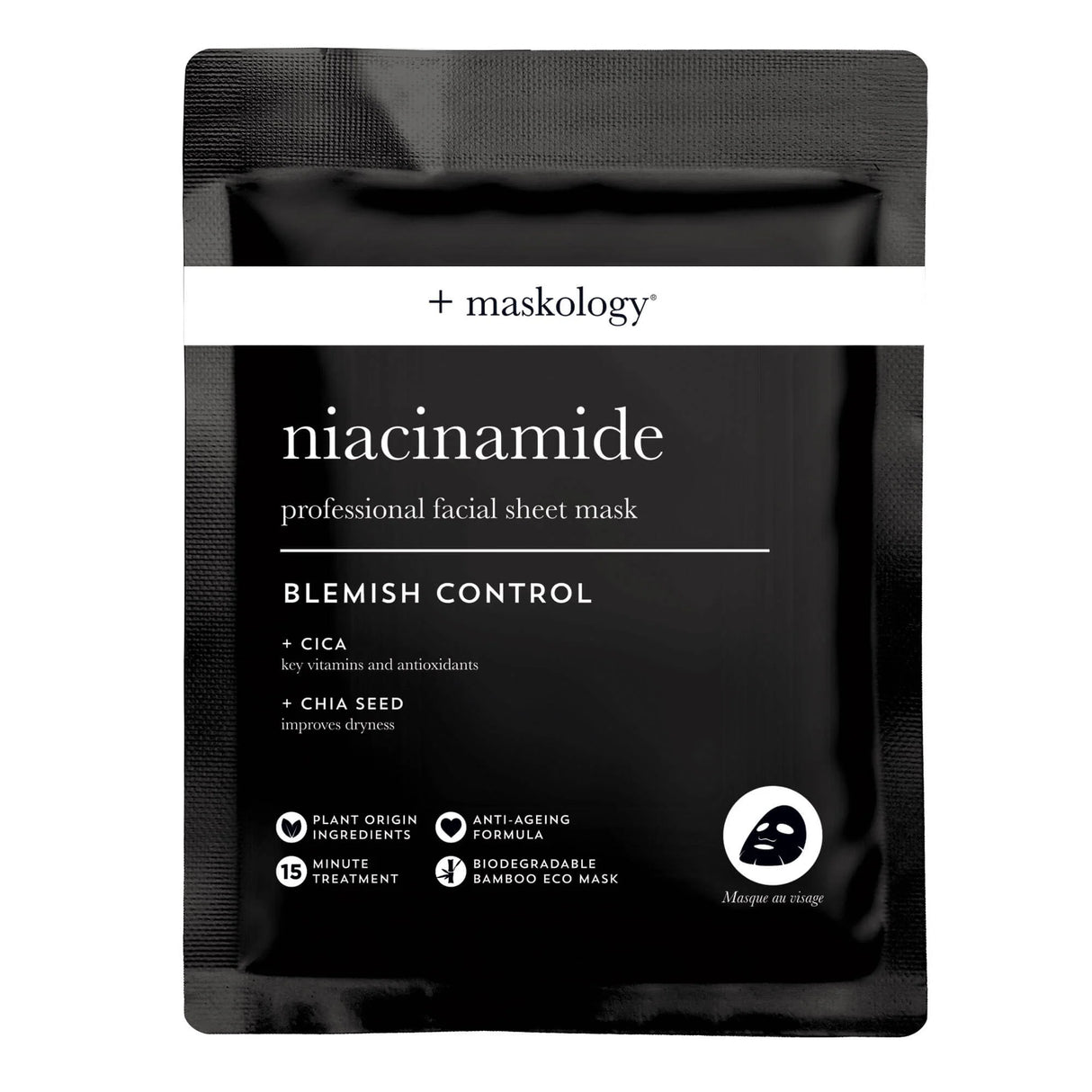 +maskology Niacinamide Professional Facial Sheet Mask