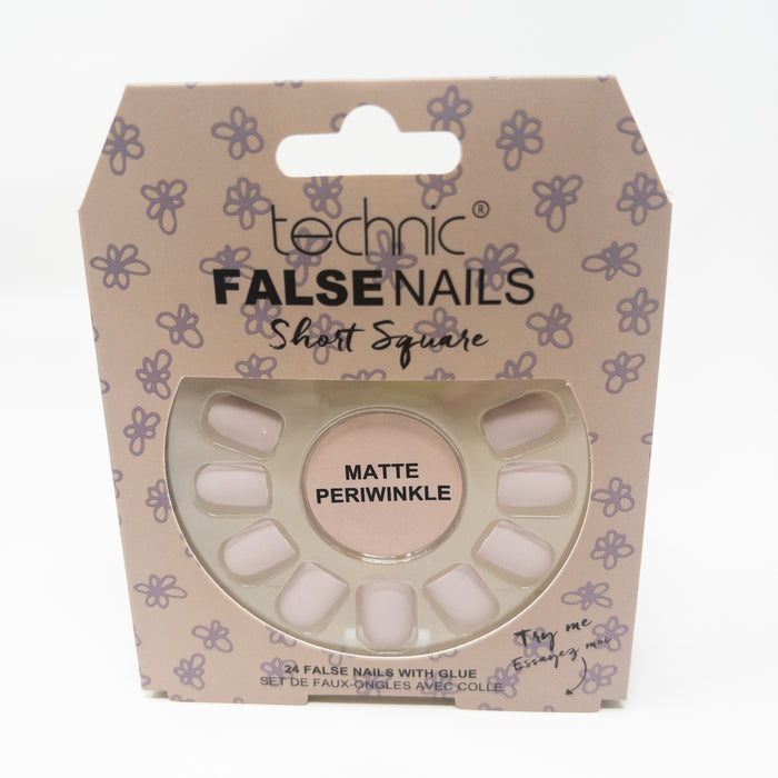 Technic False Nails Short Square- Matte Periwinkle
